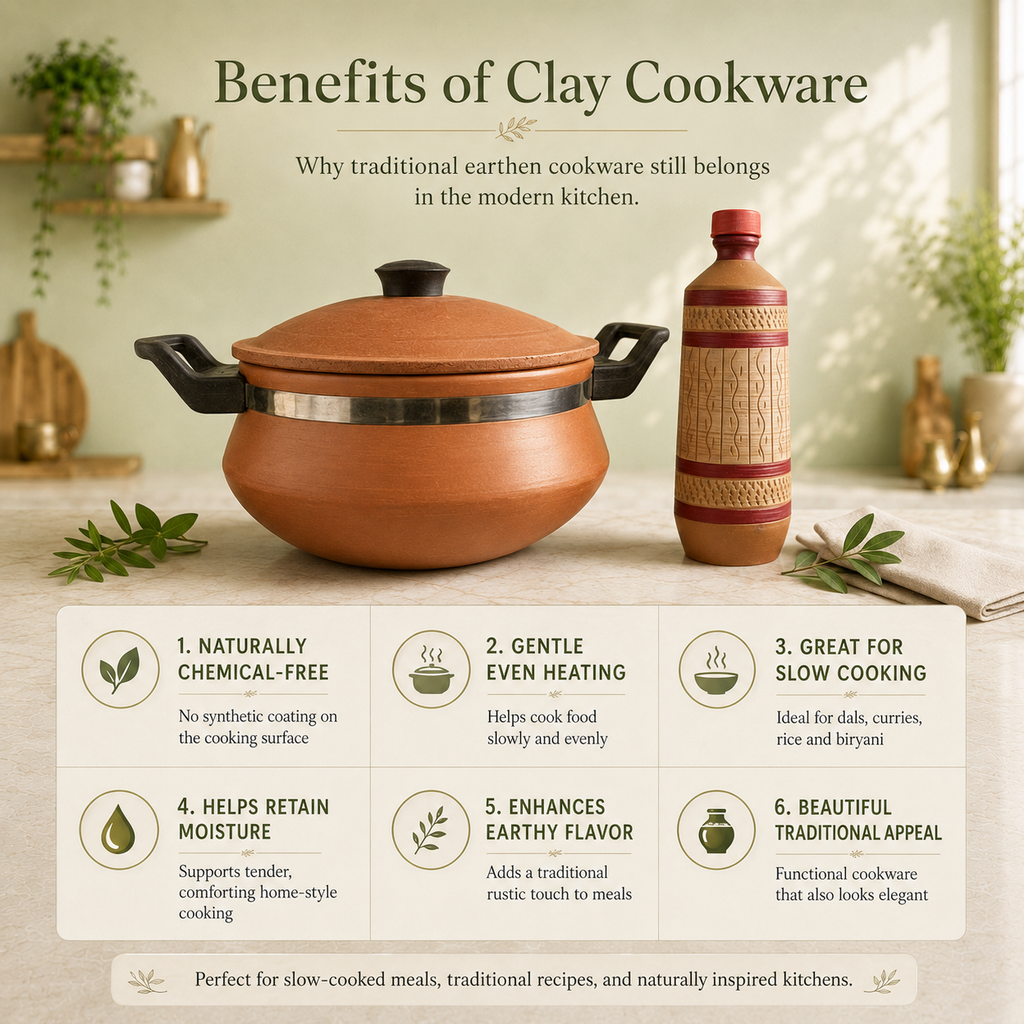 PureCook Clay Kadhai & Clay Water Bottle Combo