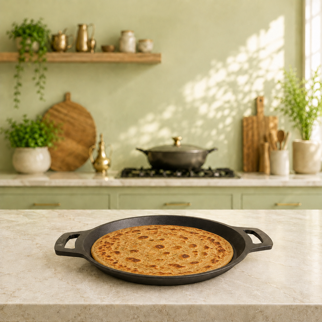 PureCook Cast Iron Dosa Tawa Double Handed (Smooth)