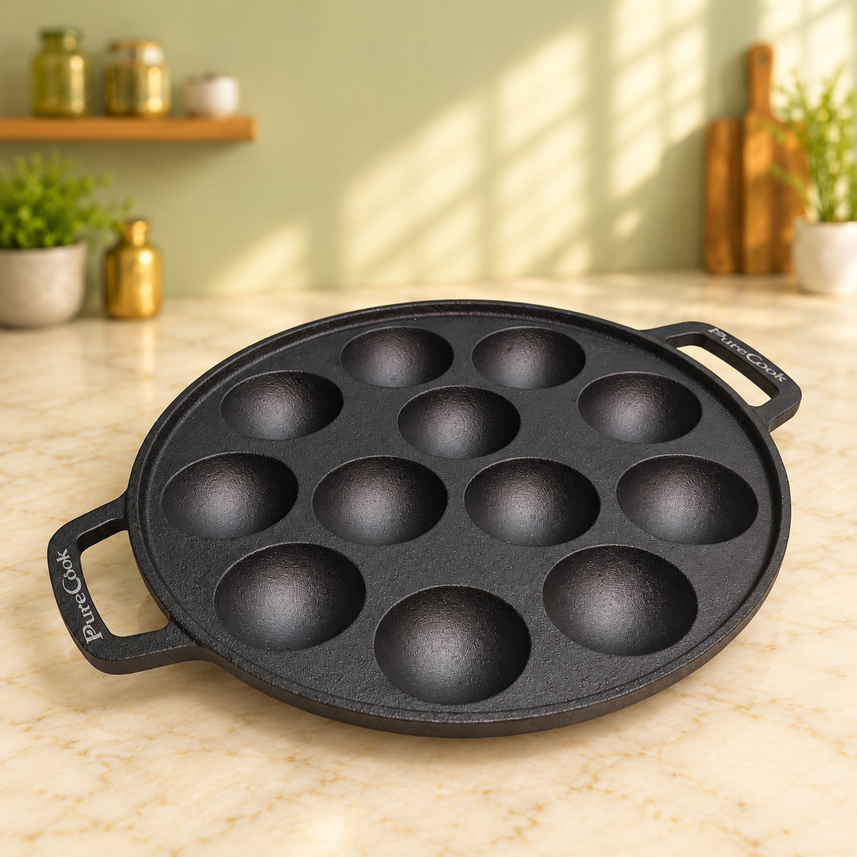 PureCook cast iron appam pan (appe, paniyaram), view 3