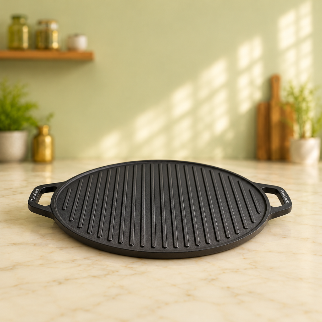 PureCook 2-in-1 cast iron grill tawa, view 4