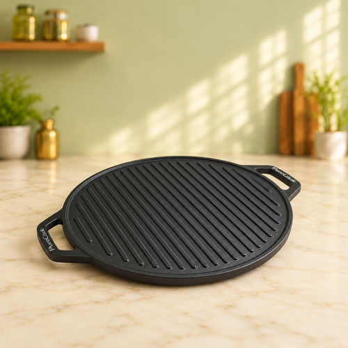 PureCook 2-in-1 cast iron grill tawa, view 2