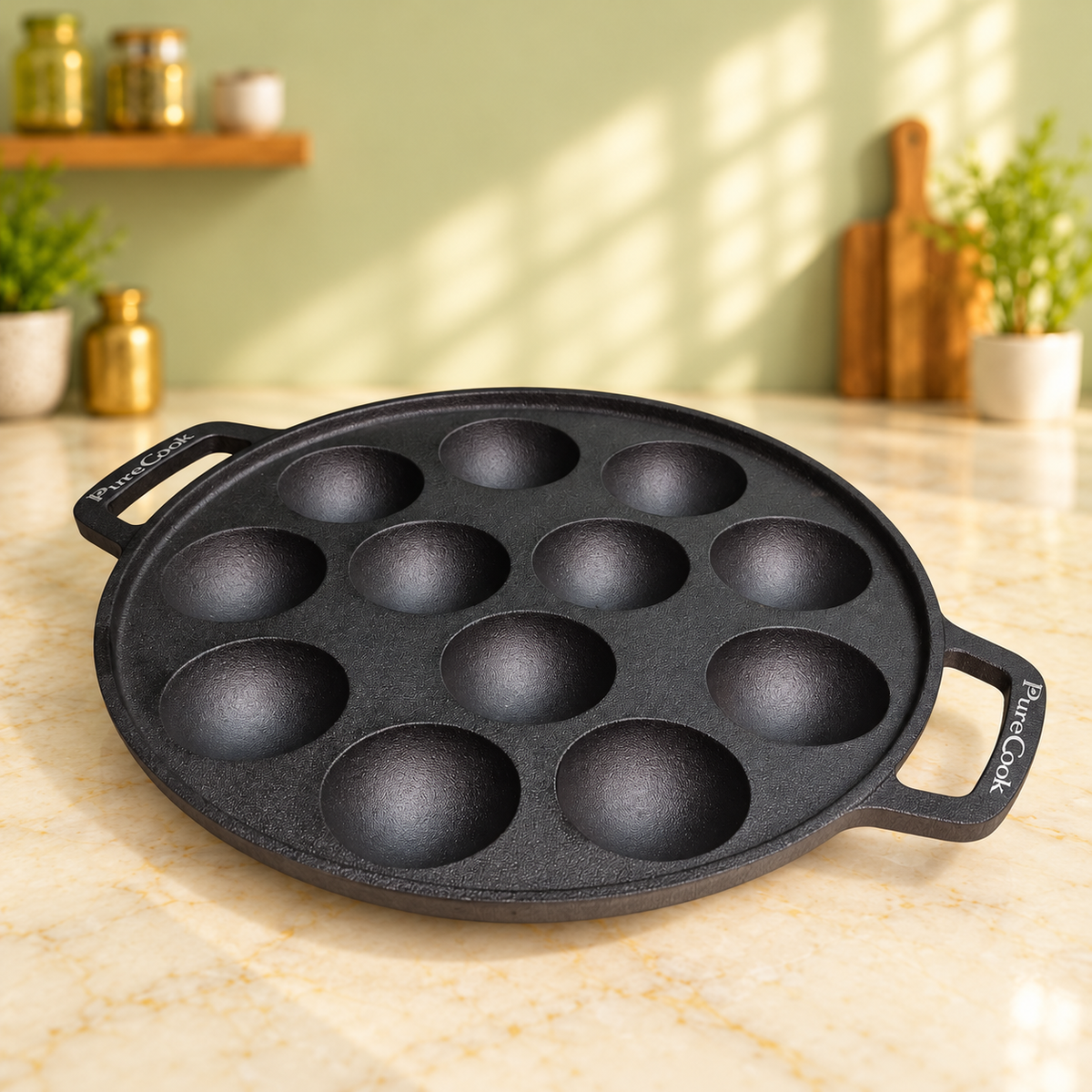 PureCook cast iron appam pan (appe, paniyaram), view 2