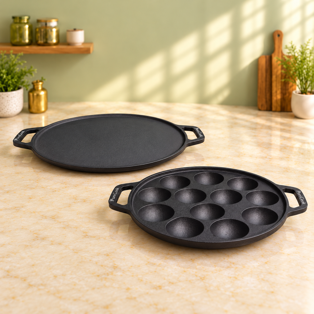 PureCook South Indian breakfast set: dosa tawa and appam pan, view 2
