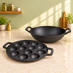 PureCook cast iron kadai and appam pan combo, view 3